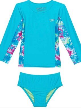 Speedo Toddler Girls Rash Guard and Bikini Bottoms Set - UPF 50+ 3T